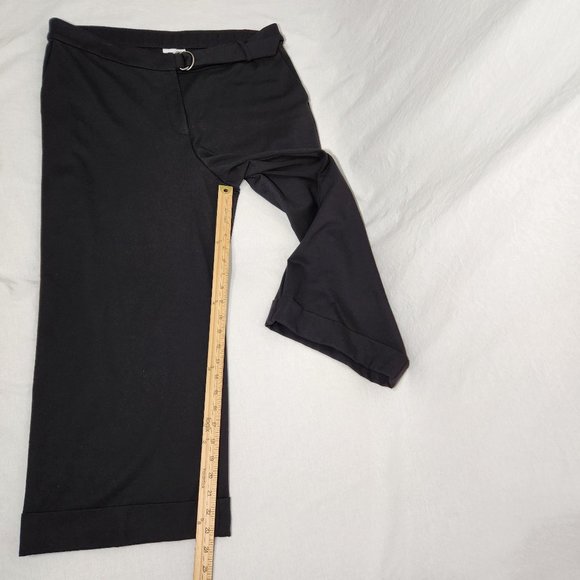 J. Jill Minimalist PONTE Belted Full Leg Cropped Black Pants Size LP LIKE NEW! - Picture 13 of 16